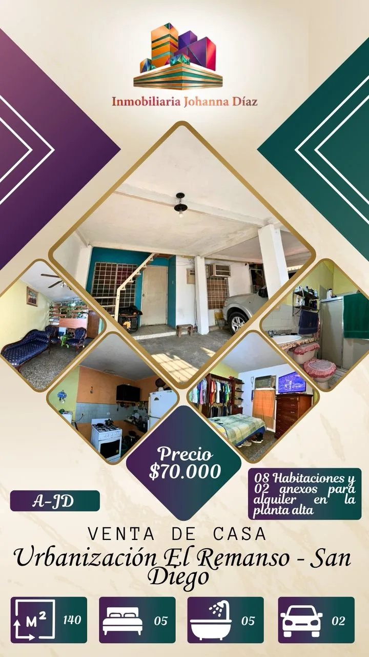 Casa en Venta en Urb. El Remanso - San Diego — 13 hab 280m² — USD 70,000
