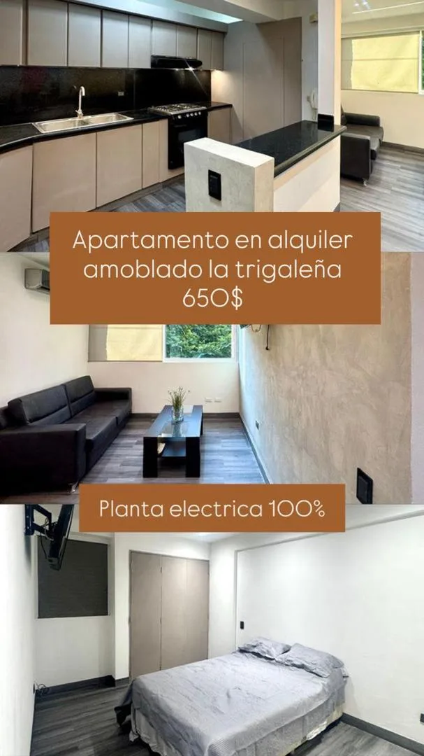 Apartamento en Alquiler en Res. Portales de Shalimar, La Trigaleña — 2 hab 68m² — USD 650