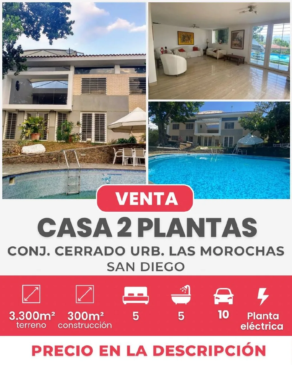 Casa en Venta en Conjunto Residencial Las Morochas — 6 hab 300m² — USD 260,000