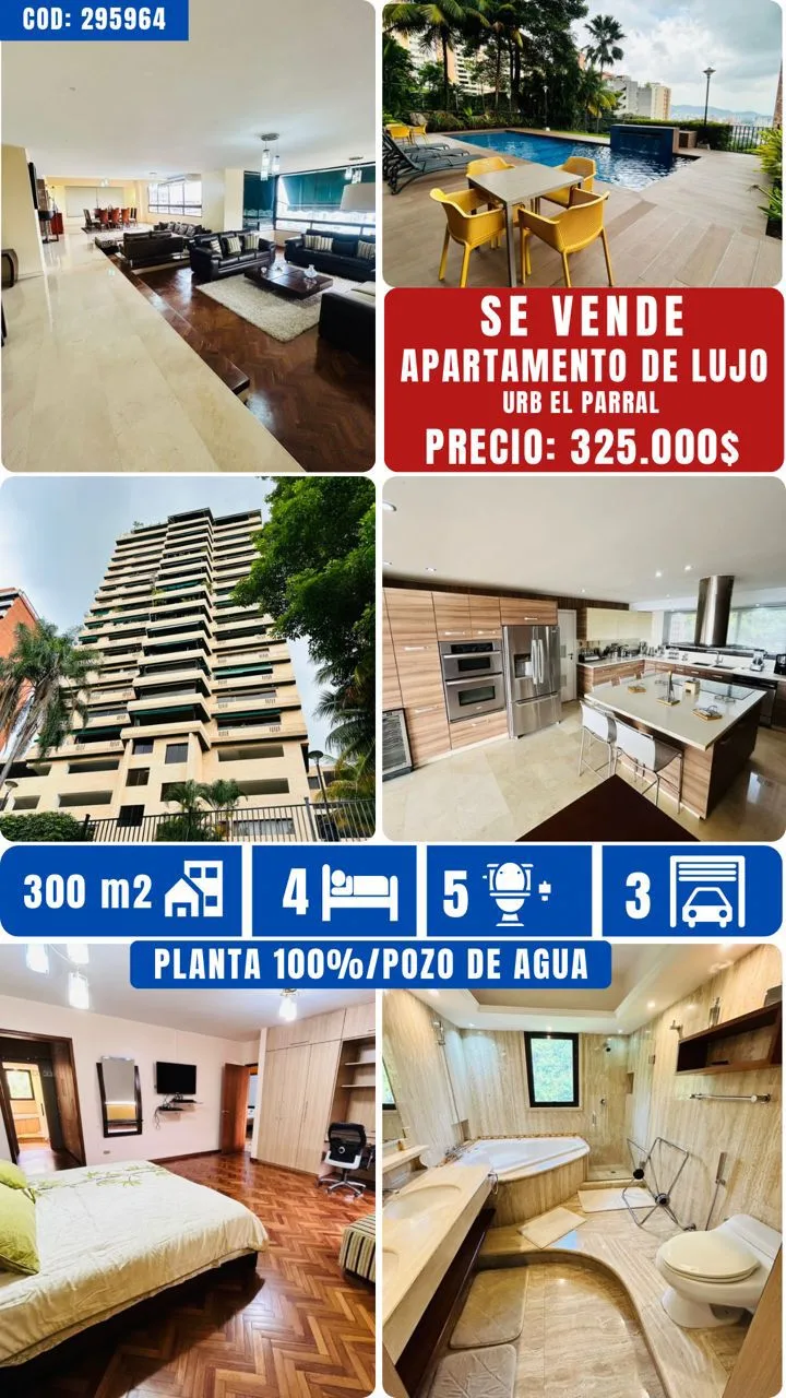 Apartamento en Venta en Urb El Parral — 3 hab 300m² — USD 325,000