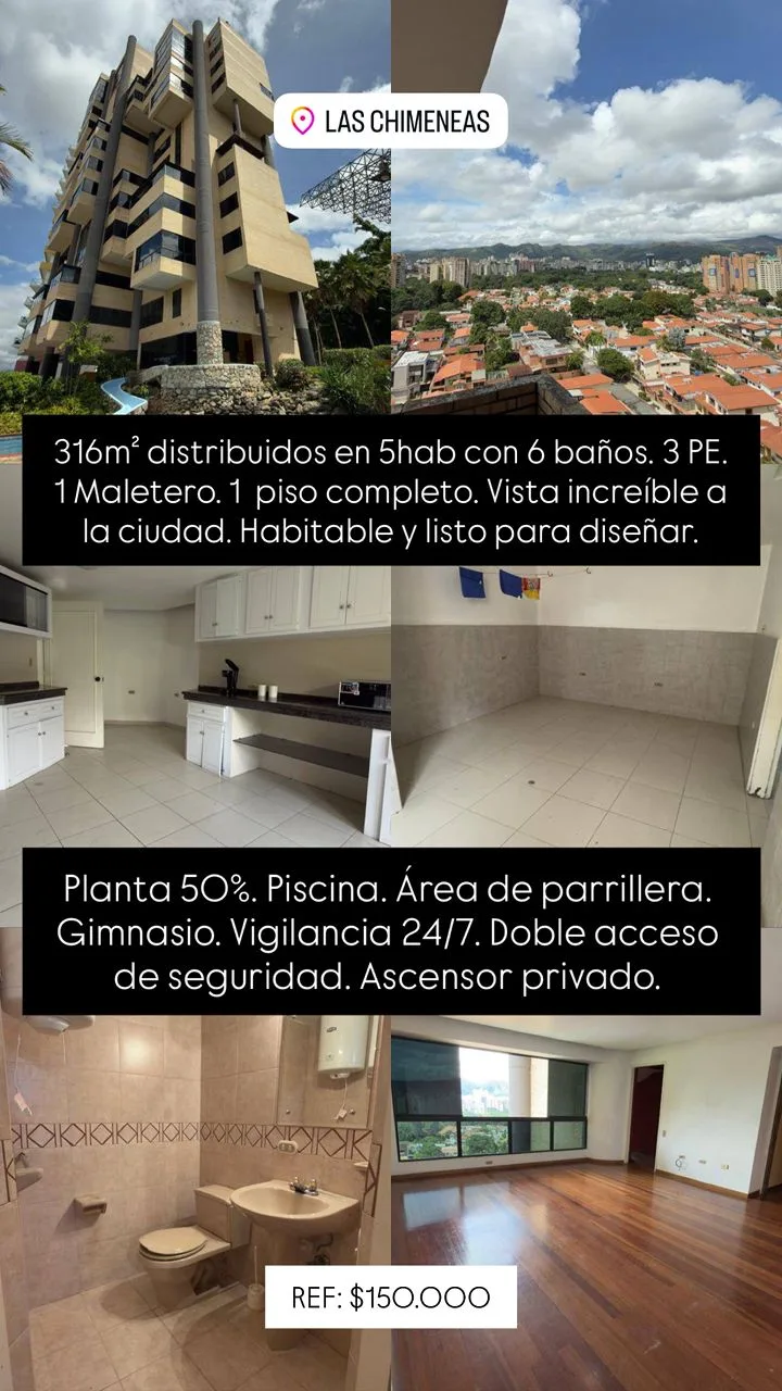 Apartamento en Venta en Res. El Faraón, Las Chimeneas Valencia — 5 hab 316m² — USD 150,000