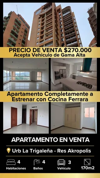 Apartamento en La Trigaleña Alta, Residencias Akropolis