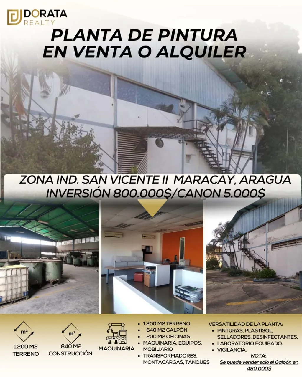 Local en Venta en Zona Industrial San Vicente II, Maracay, Estado Aragua 1200m² — USD 800,000