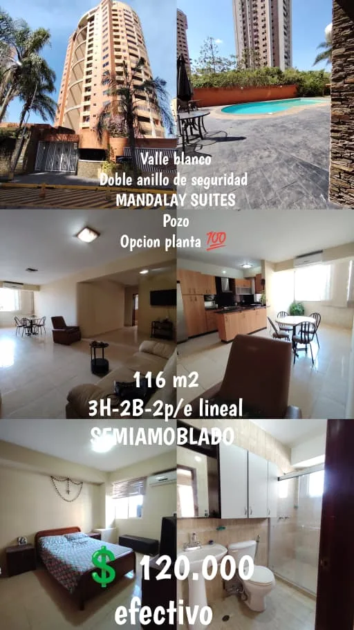 Apartamento en Venta en VALLE BLANCO, MANDALAY SUITES — 3 hab 116m² — USD 120,000