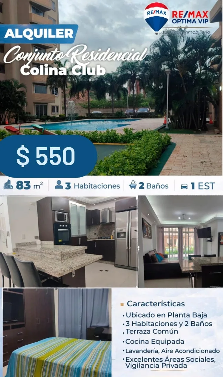 Apartamento en Alquiler en Colinas de Neverí — 3 hab 83m² — USD 550