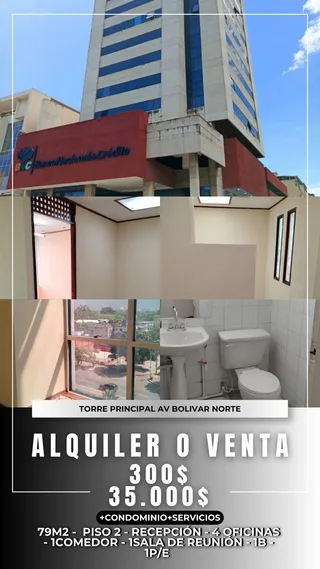 Oficina en Torre principal Av. Bolívar Norte