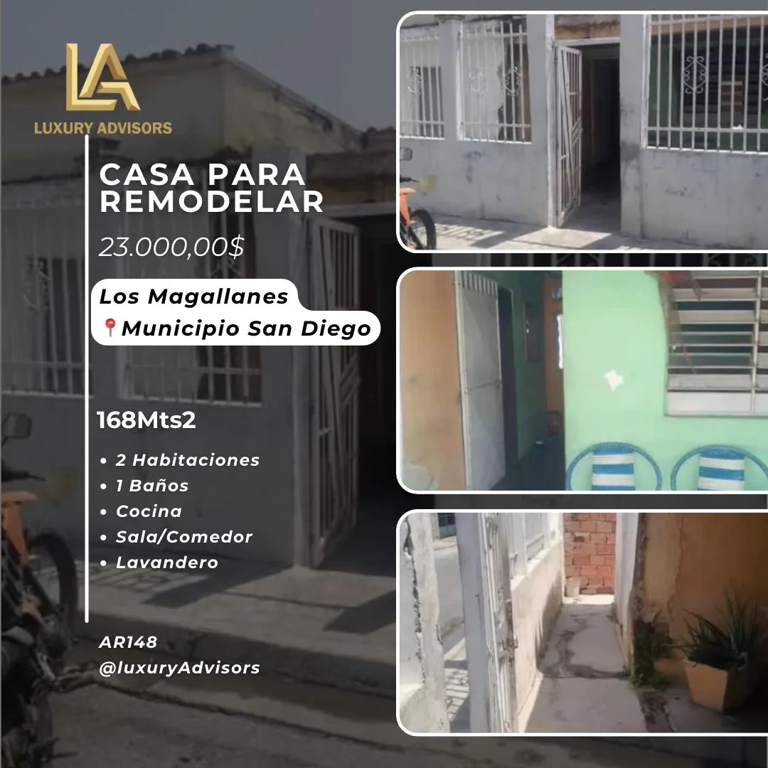 Casa en Venta en Urb. Magallanes, San Diego — 2 hab 168m² — USD 23,000