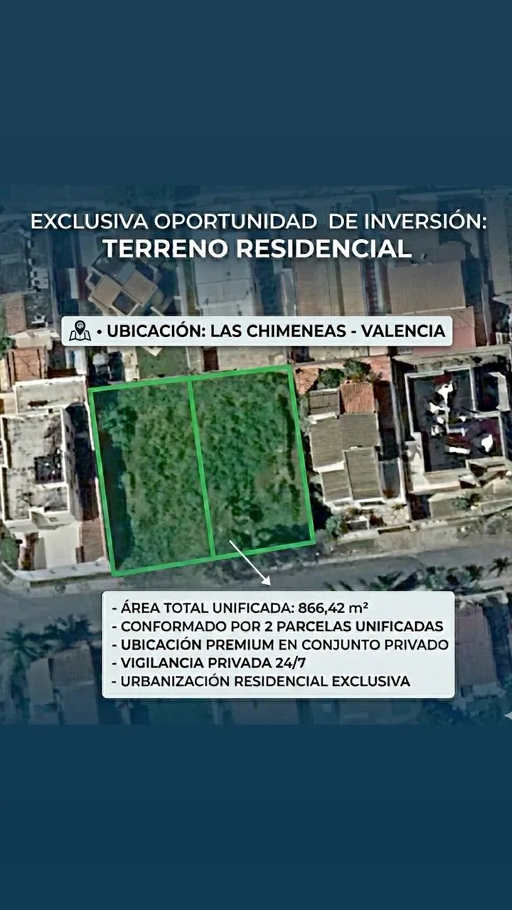 Terreno en Venta en Las Chimeneas 866m² — USD 90,000