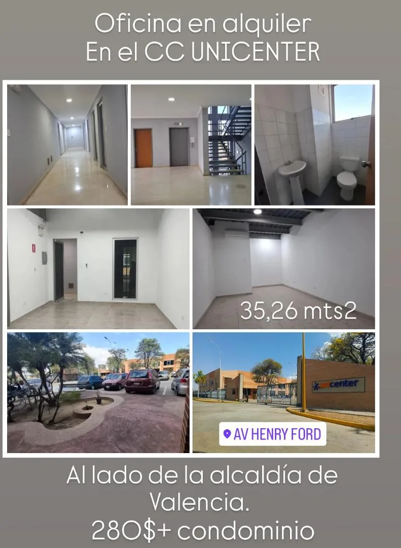 Oficina en Alquiler en CC Unicenter, Av Henry Ford, Valencia 35m² — USD 280