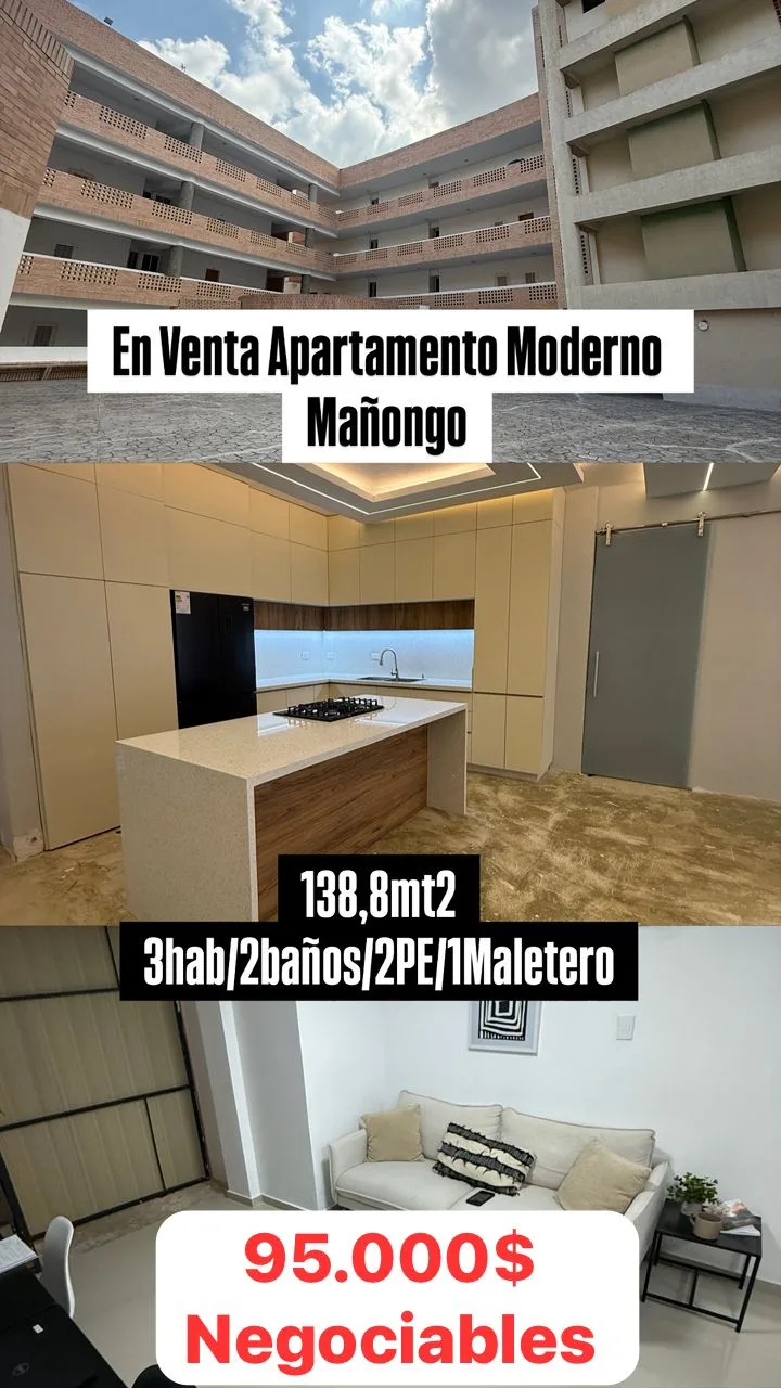 Apartamento en Venta en Mañongo — 3 hab 138m² — USD 95,000