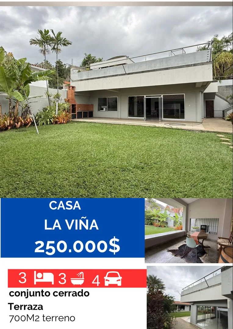 Casa en Venta en La Viña — 3 hab 350m² — USD 250,000