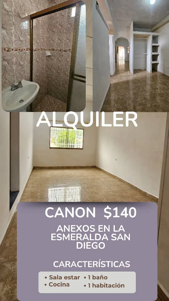 Apartamento en Alquiler en La Esmeralda, San Diego — 1 hab — USD 140
