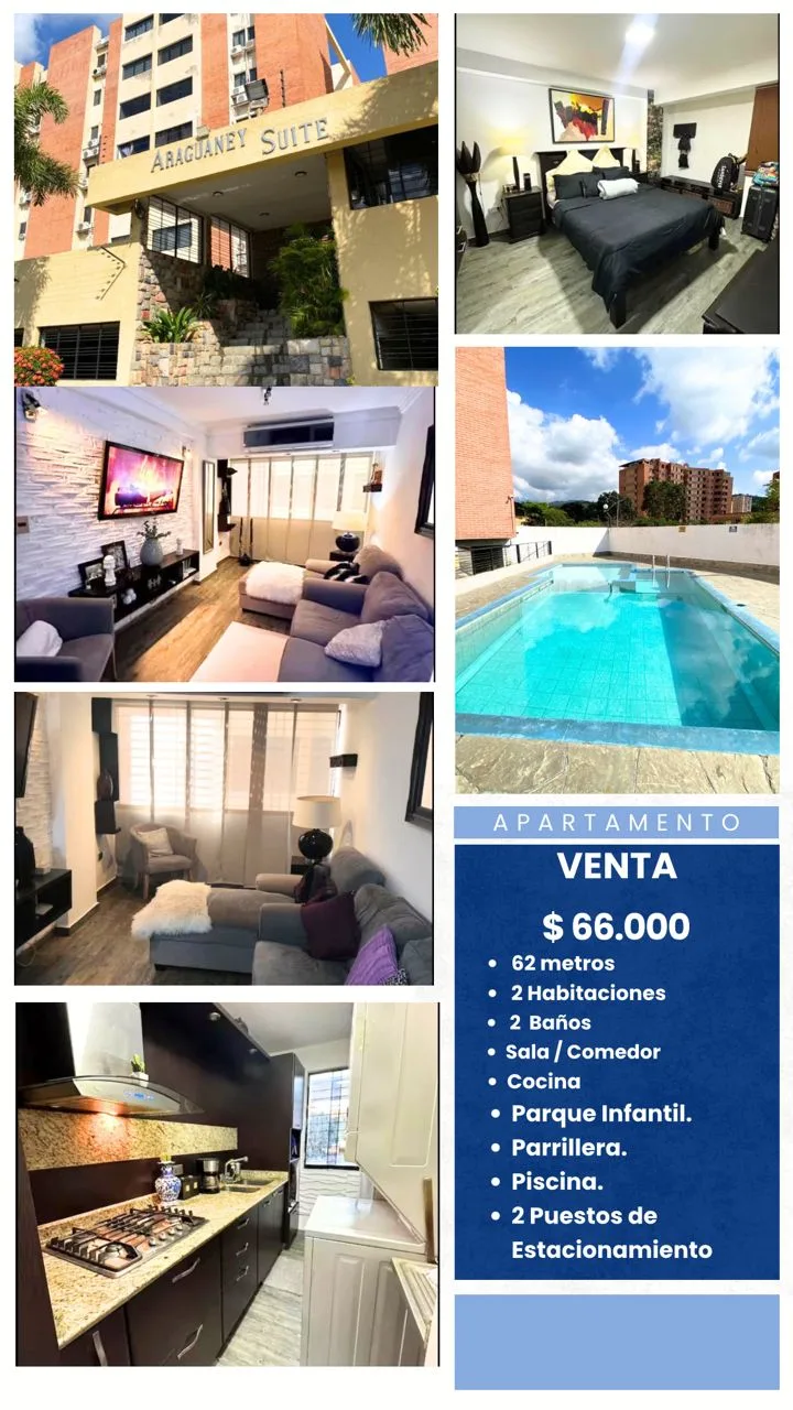 Apartamento en Venta en Residencias Araguaney Suite Tazajal - Naguanagua — 2 hab 62m² — USD 66,000