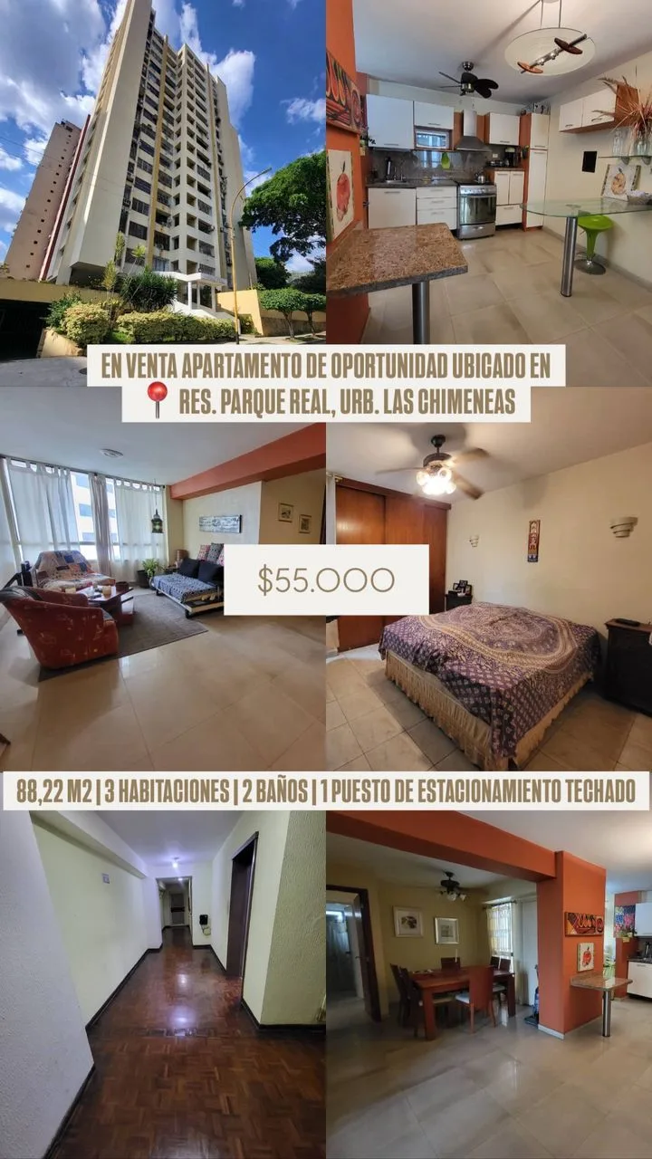 Apartamento en Venta en RES. PARQUE REAL, URB. LAS CHIMENEAS — 3 hab 88m² — USD 55,000