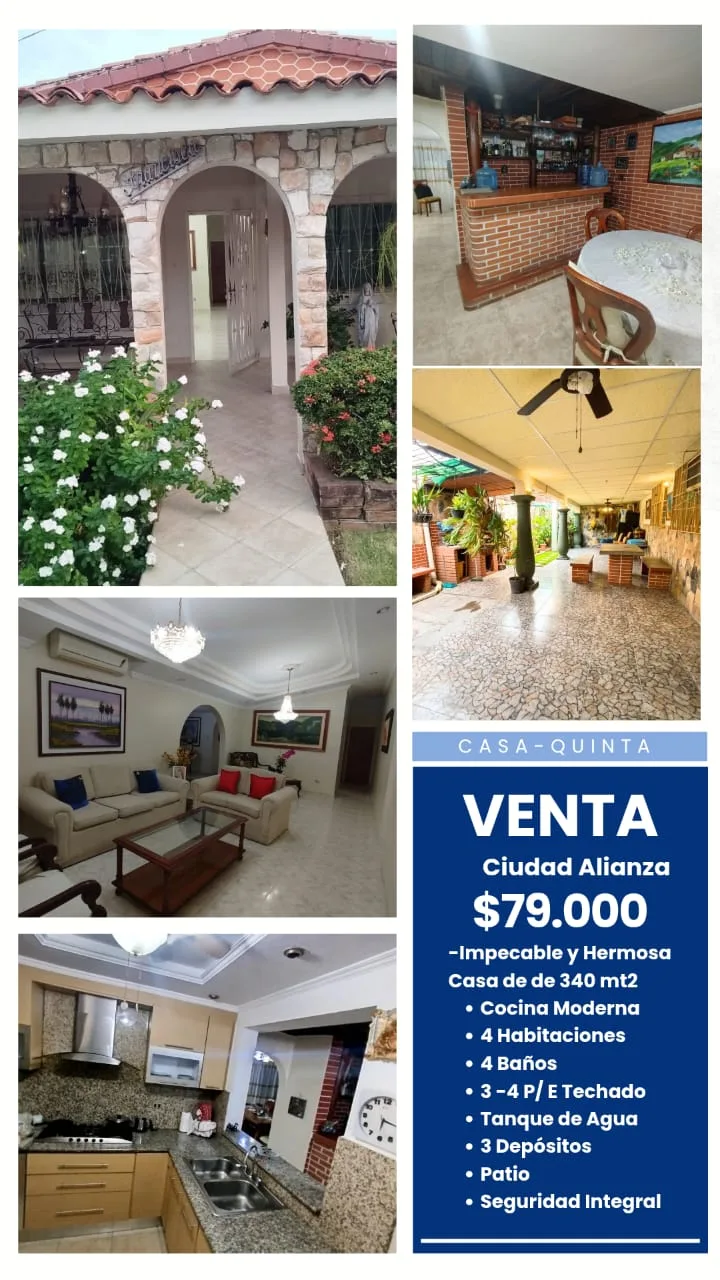 Casa en Venta en Ciudad Alianza — 4 hab 340m² — USD 79,000
