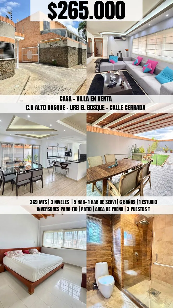 Casa en Venta en URB EL BOSQUE, RES. ALTO BOSQUE — 7 hab 369m² — USD 265,000