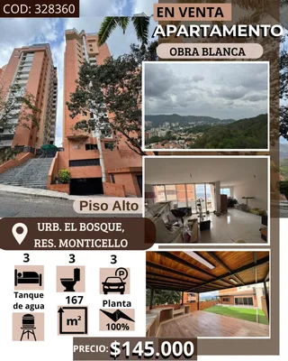 Apartamento en Urb. El Bosque, Edificio Monticello