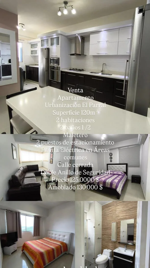 Apartamento en Venta en Urb. El Parral — 3 hab 120m² — USD 125,000