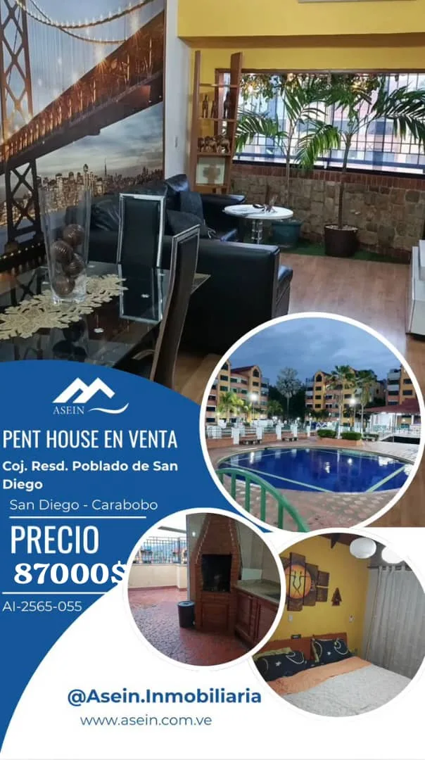 Penthouse en Venta en Urb. Poblado de San Diego, San Diego - Carabobo — 4 hab 142m² — USD 87,000