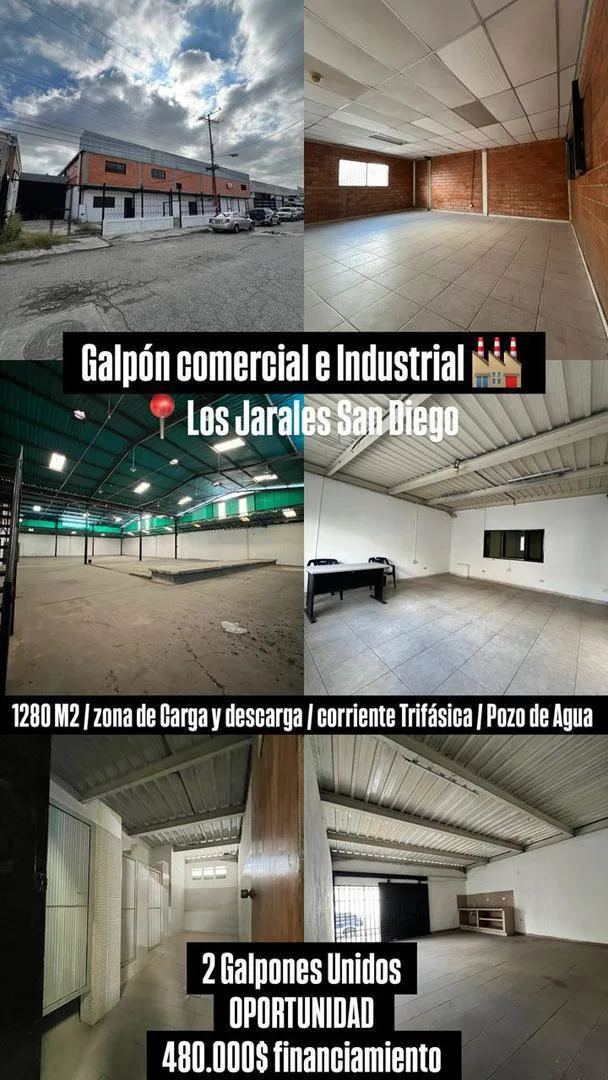 Galpón en Venta en Los Jarales San Diego, Carabobo 1280m² — USD 480,000