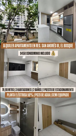 Apartamento en Res. San Andrés III, El Bosque