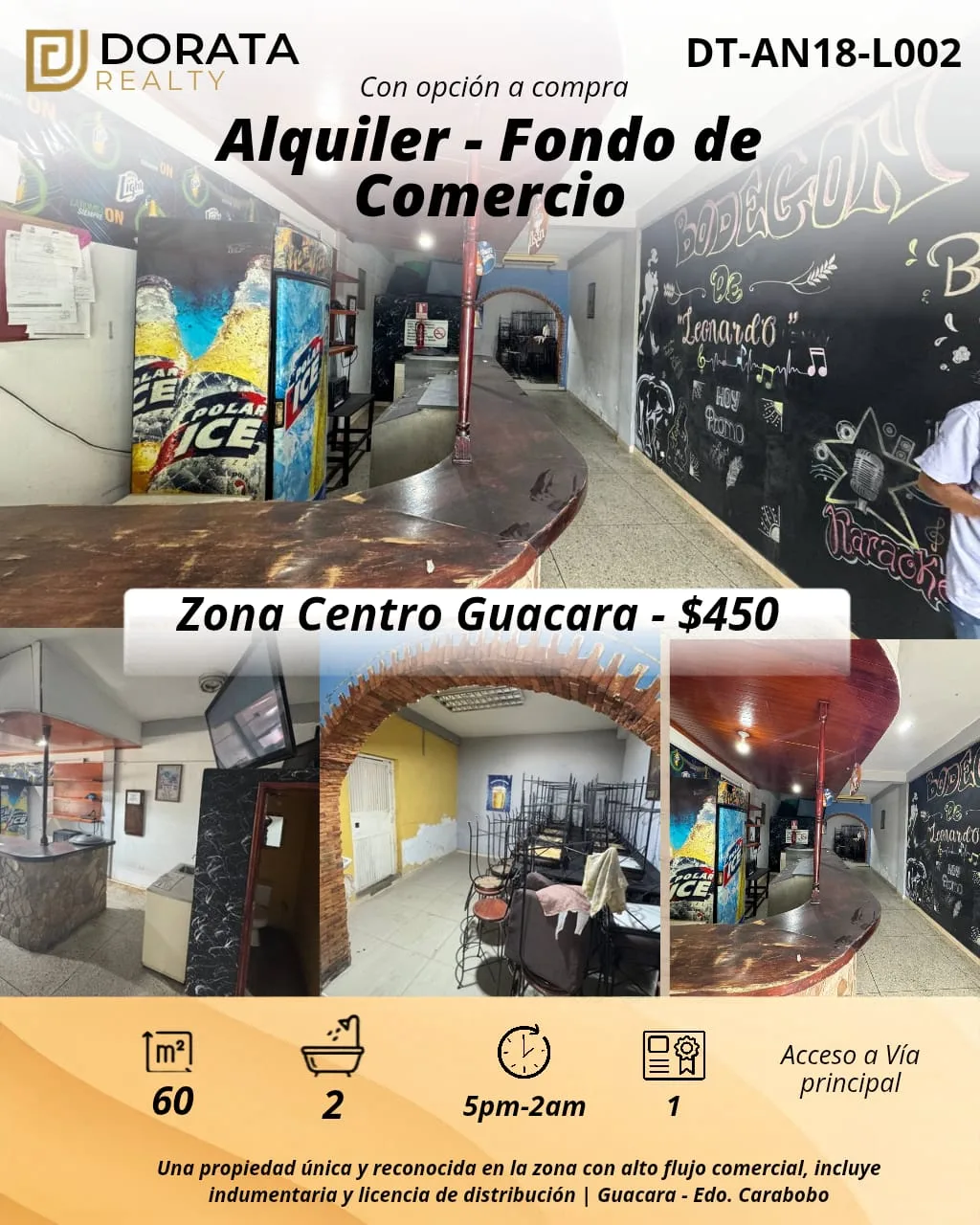 Local en Alquiler en Guacara, Carabobo — USD 450