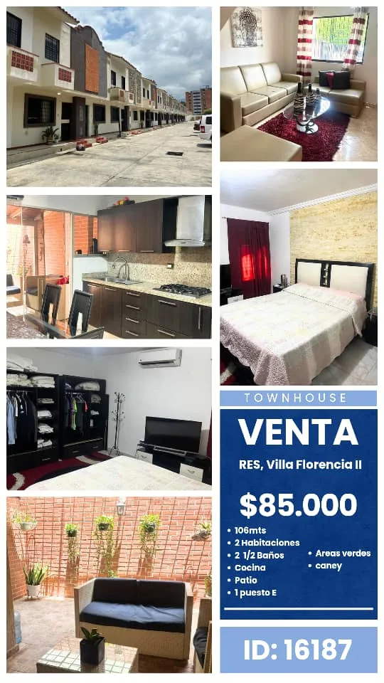 Townhouse en Venta en Villa Florencia II — 2 hab 106m² — USD 85,000