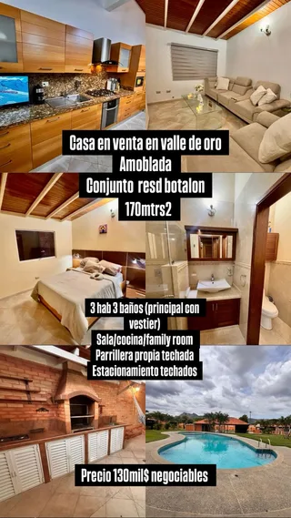 Casa en valle de oro, conjunto residencial botalón