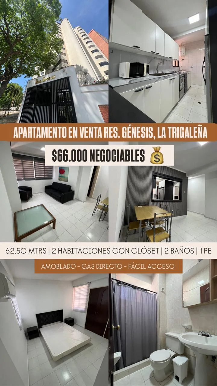 Apartamento en Venta en Urb. La Trigaleña, Valencia — 2 hab 62m² — USD 66,000