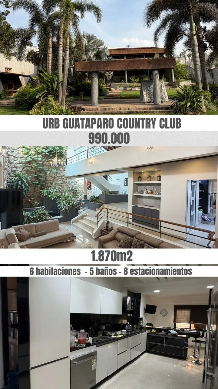 Casa en Venta en Guataparo Country — 7 hab 850m² — USD 990,000