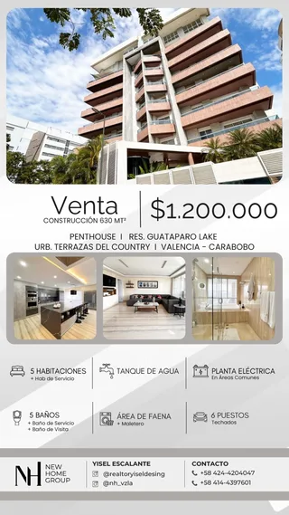 Penthouse en Urb. Terrazas del Country, Guataparo - Carabobo