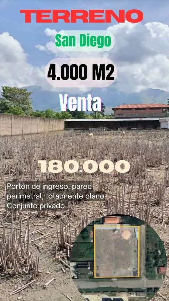 Terreno en Venta en San Diego 4000m² — USD 180,000
