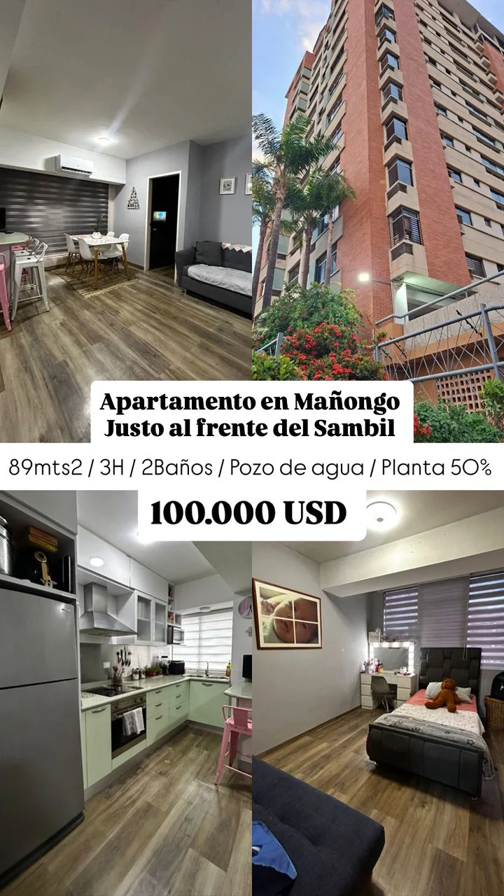 Apartamento en Venta en Residencias Monte Carmelo, Mañongo — 3 hab 90m² — USD 100,000