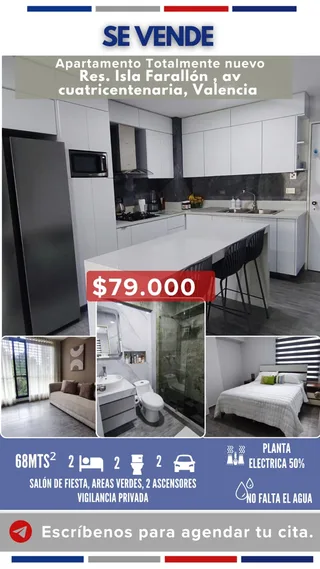 Apartamento en Res Isla Farallón, Av. Cuatricentenaria