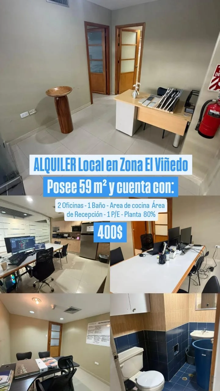 Local en Alquiler en El Viñedo 59m² — USD 400