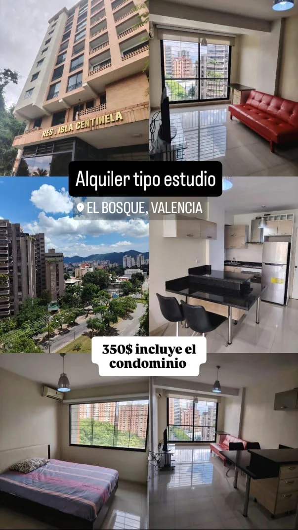 Apartamento en Alquiler en Res. Isla Centinela, El Bosque — 1 hab 42m² — USD 350