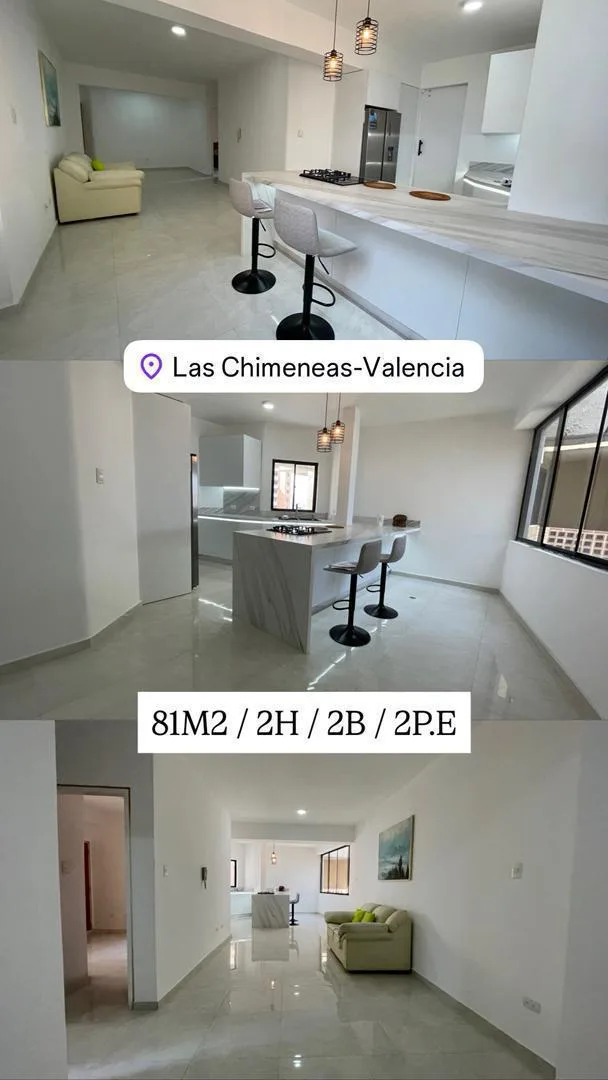 Apartamento en Alquiler en Las Chimeneas, res. Mantova — 2 hab 81m² — USD 460