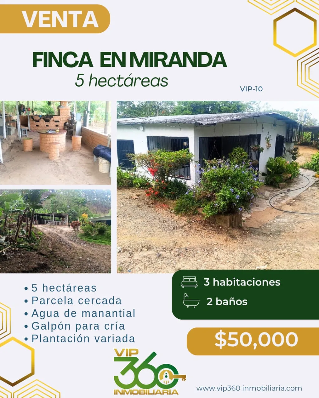 Terreno en Venta en Miranda — 3 hab 50000m² — USD 50,000