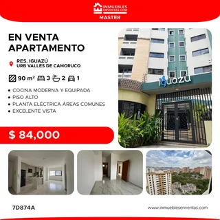 Apartamento en Res. Iguazu, Urb. Valles de Camoruco, Valencia