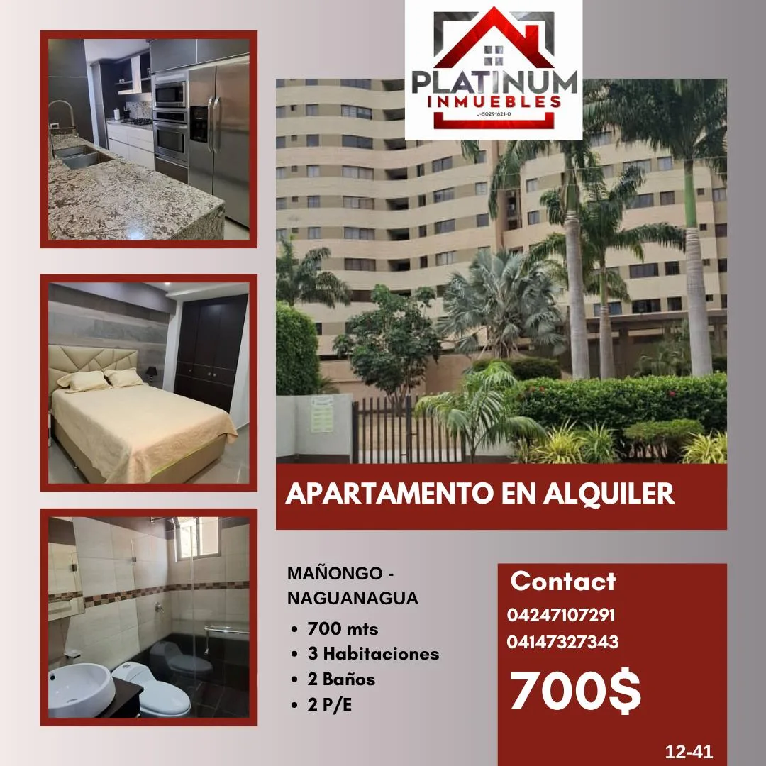 Apartamento en Alquiler en Mañongo — 3 hab 100m² — USD 700