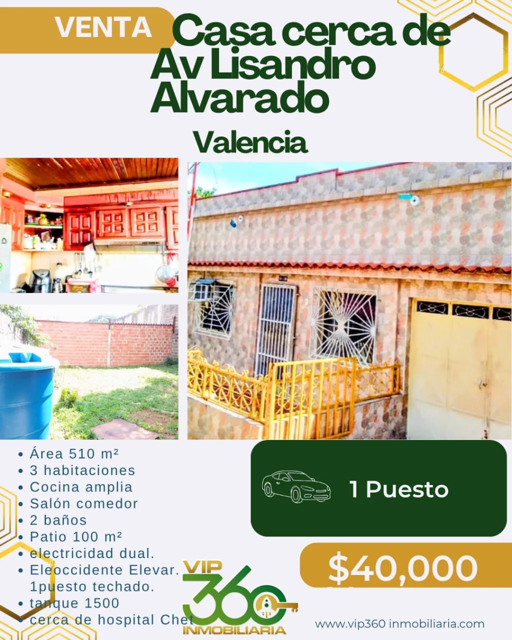 Casa en Venta en Cerca de la av Lisandro Alvarado y hospital CHET — 3 hab 510m² — USD 40,000