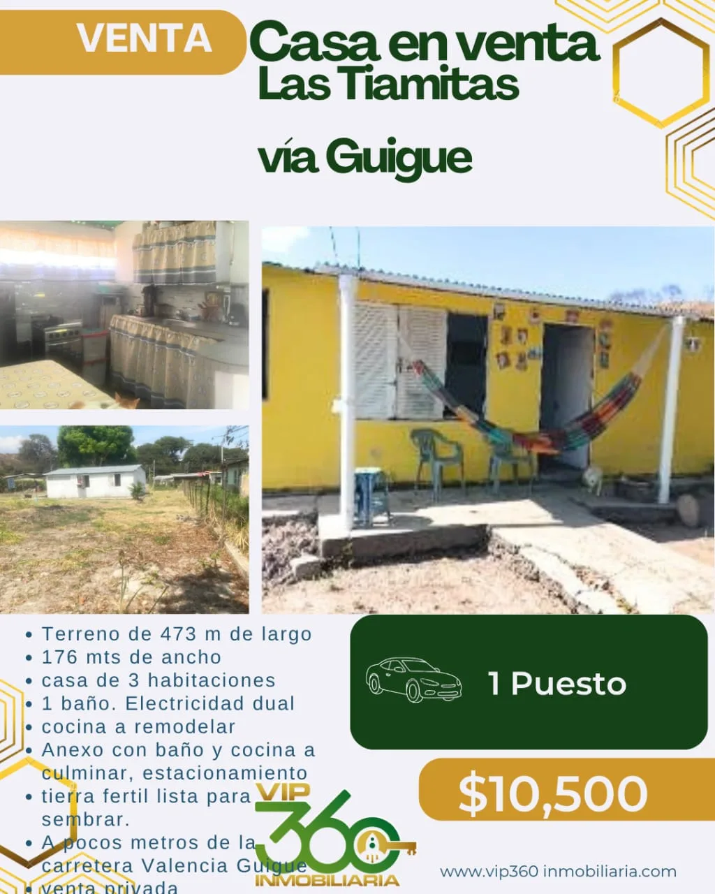Casa en Venta en Las Tiamitas — 3 hab 83448m² — USD 10,500