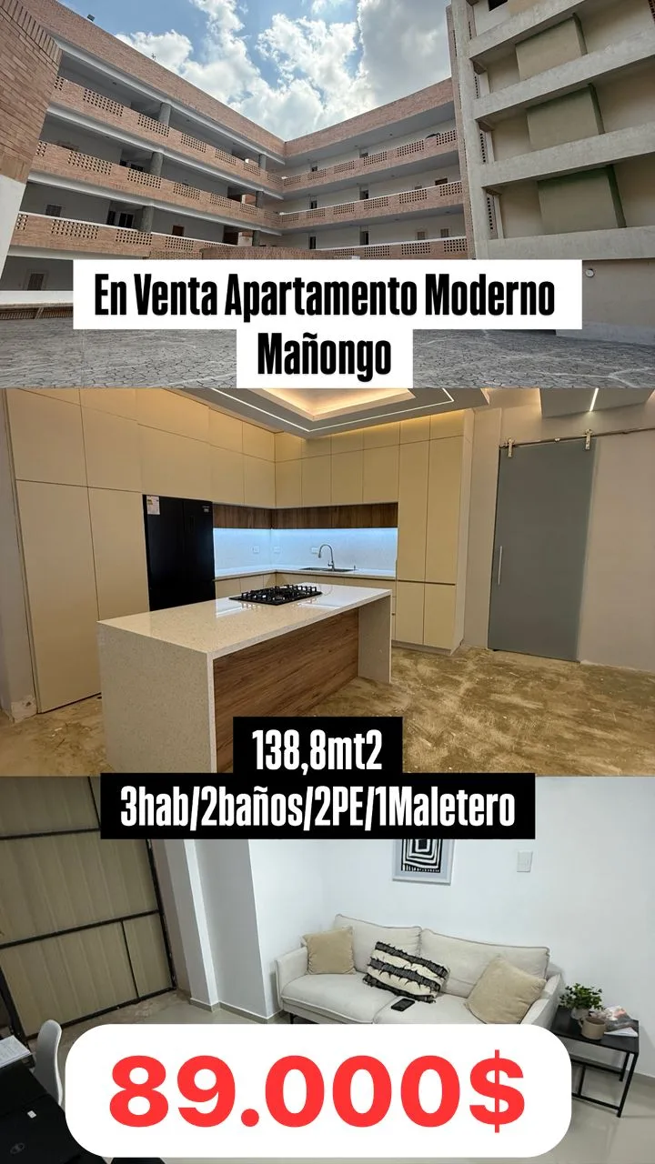 Apartamento en Venta en Mañongo — 3 hab 138m² — USD 89,000