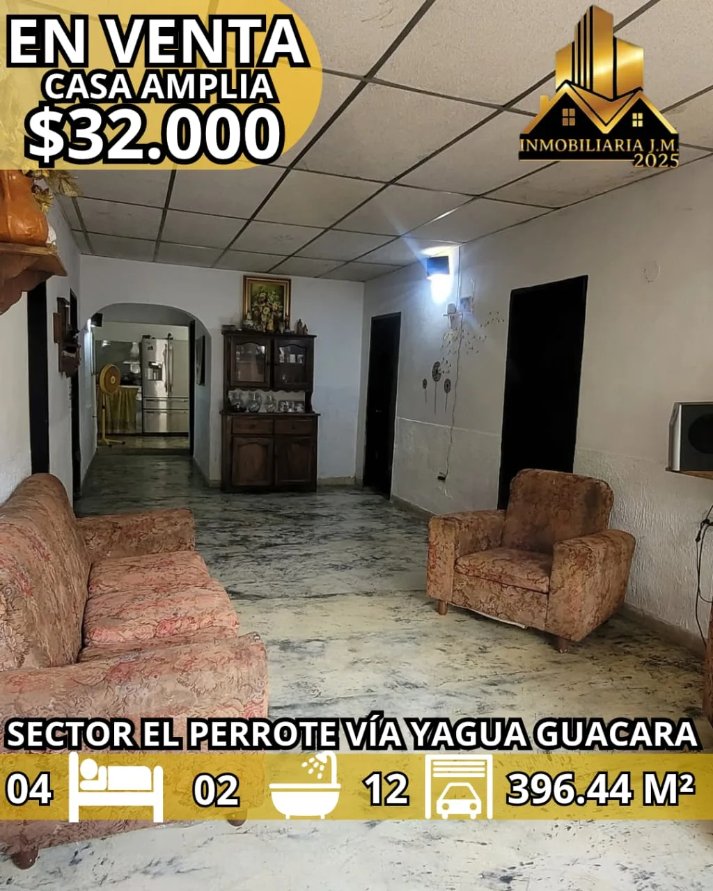 Casa en Venta en El Perrote, Guacara — 4 hab 396m² — USD 32,000
