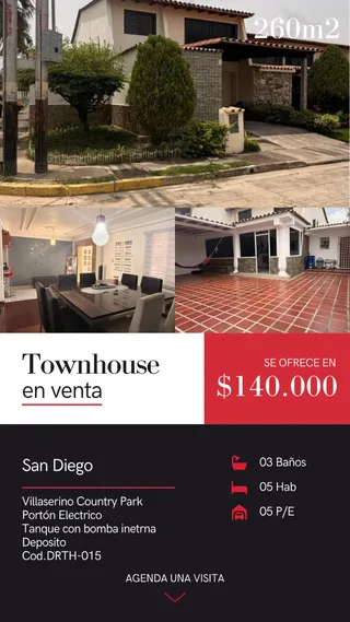 Townhouse en Villaserino Country Park, El Remanso, Municipio San Diego