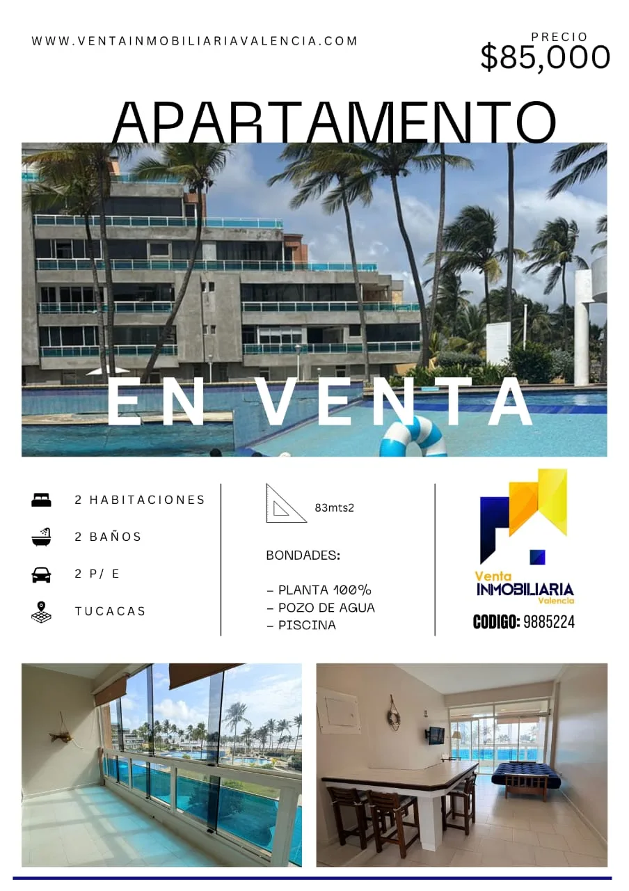 Apartamento en Venta en Residencias Caribe, Tucacas — 2 hab 83m² — USD 85,000