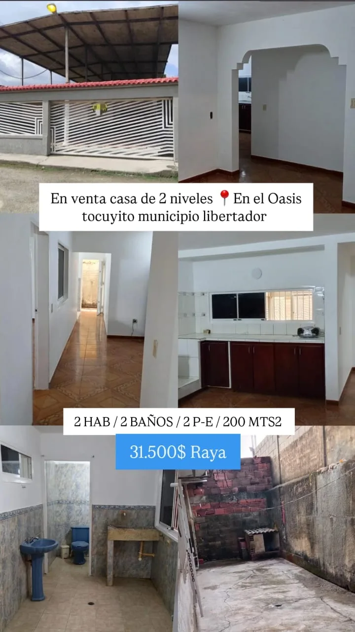 Casa en Venta en El Oasis, tocuyito municipio libertador — 2 hab 200m² — USD 31,500