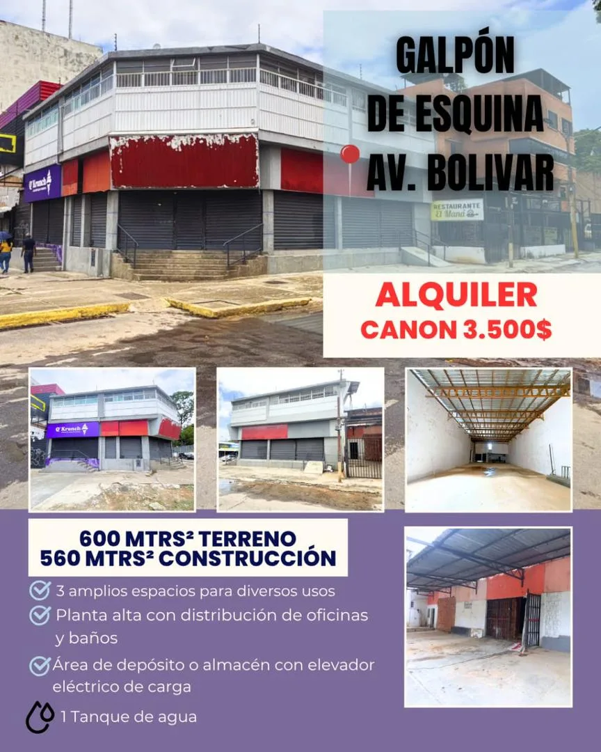 Local en Alquiler en Av. Bolívar Norte 560m² — USD 3,500