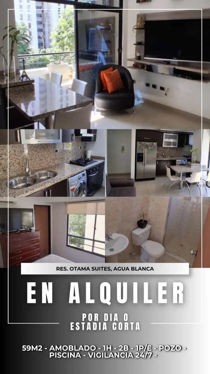 Apartamento en Alquiler en Residencias Otama Suites, Sector Agua Blanca, Valencia- Edo.Carabobo — 1 hab 59m² — Precio a consultar