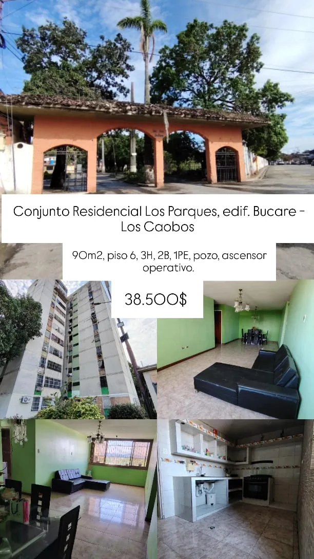 Apartamento en Venta en Conjunto Residencial Los Parques, edificio Bucare, Los Caobos — 3 hab 90m² — USD 38,500